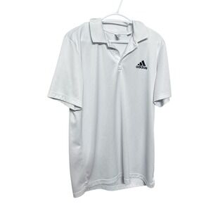 Adidas Performance Polo Shirt White Mesh Breathable Golf Shirt Size XL